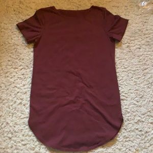 Maroon mini shirt dress